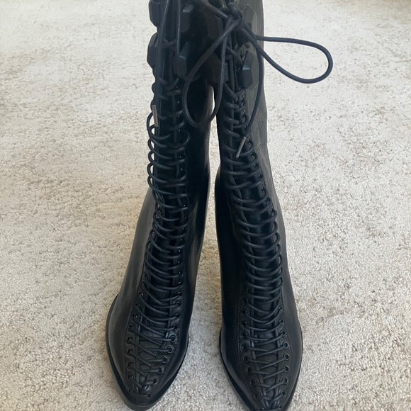 Givenchy Black Leather Corset Boots Size 38 BNIB - Picture 15 of 16